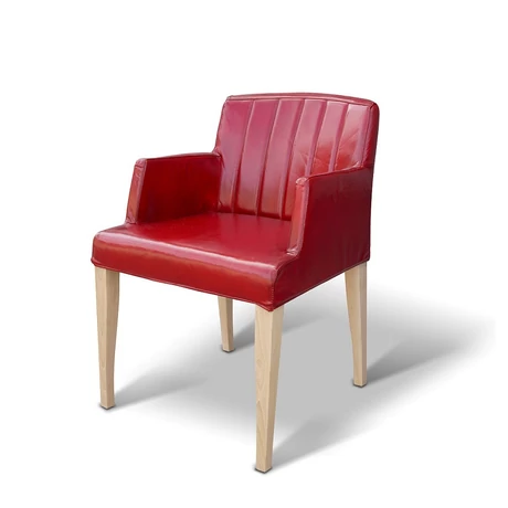 Brescia bőr kárpitozott karfás bükkfa étkezőszék - lavintagehome.hu