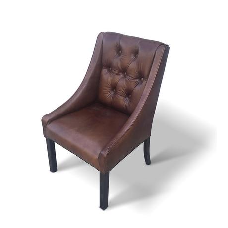 Charlie bőr kárpitozott tölgyfa étkezőszék - lavintagehome.hu