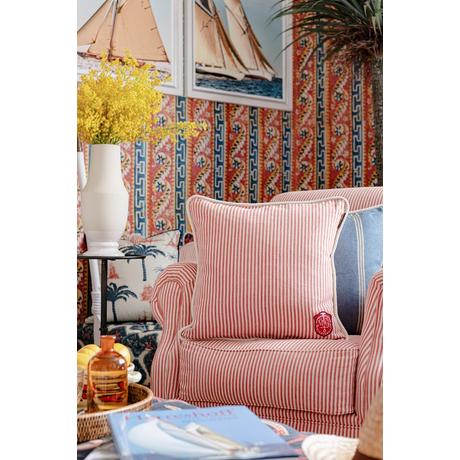 Rhubarb design díszpárna csíkos - lavintagehome.hu