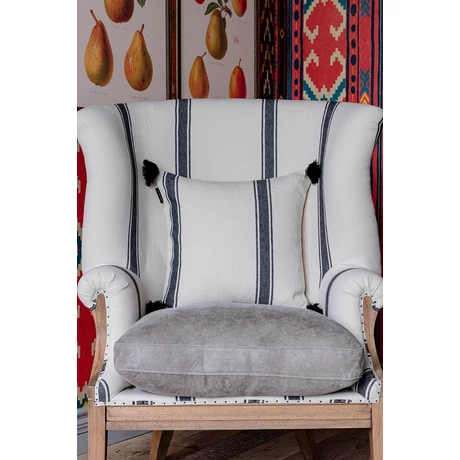 Hajdú design díszpárna csíkos, bojttal - lavintagehome.hu