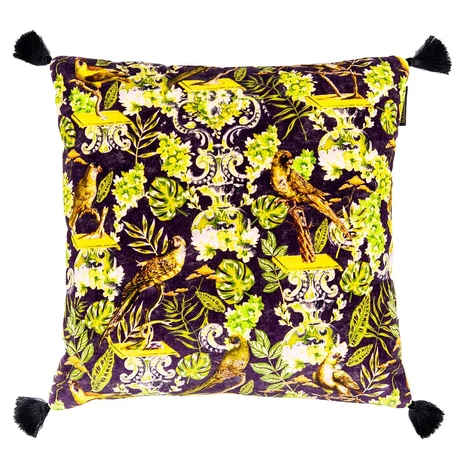 La Voliere design bársony díszpárna  - lavintagehome.hu