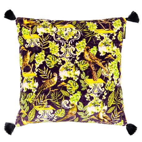 La Voliere design bársony díszpárna  - lavintagehome.hu