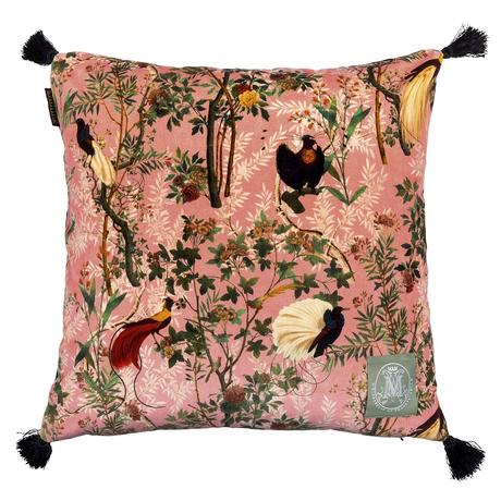 Royal Garden rózsaszín design bársony díszpárna - lavintagehome.hu