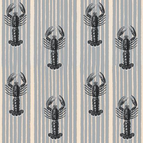 Mediterranean Lobster design tapéta világosszürke  - lavintagehome.hu