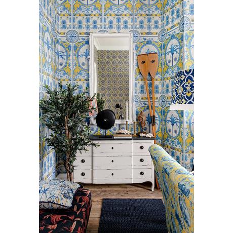 The Villa Mural Yellow design tapéta mintás - lavintagehome.hu