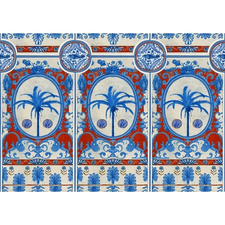 The Villa Mural Red design tapéta mintás - lavintagehome.hu