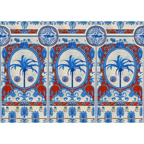 The Villa Mural Red design tapéta mintás - lavintagehome.hu