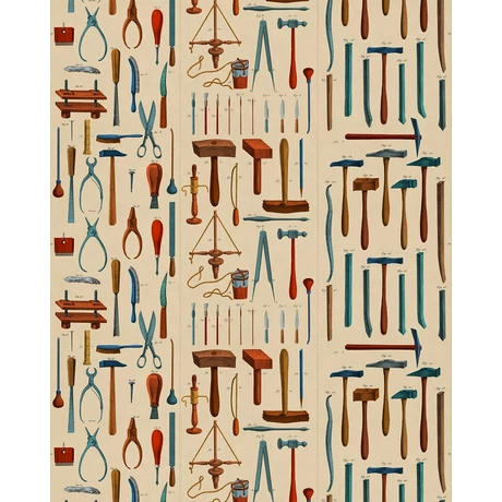 Old Tools design tapéta vintage - lavintagehome.hu