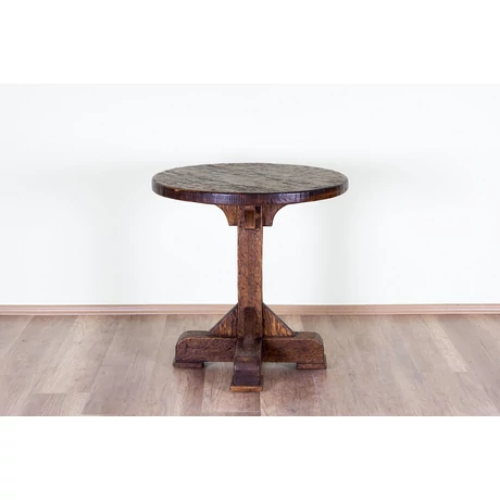 Rusztikus fenyőfa kerek asztal - lavintagehome.hu