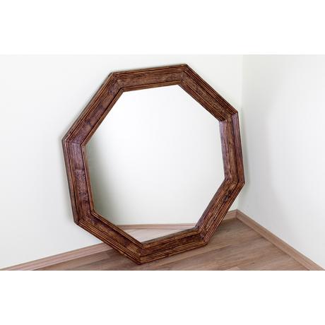 Rusztikus fenyőfa tükör nyolcszögletű - lavintagehome.hu