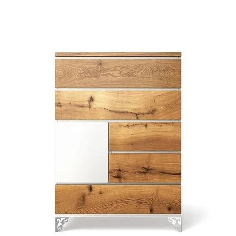 Pandora prémium tölgyfa komód 6 fiókos Fényes fehér - lavintagehome.hu