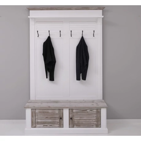 Fenyőfa előszoba bútor lamellás ajtókkal - lavintagehome.hu