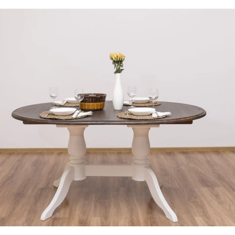 Ovális fenyőfa étkezőasztal bővíthető 160/230X120cm- lavintagehome.hu