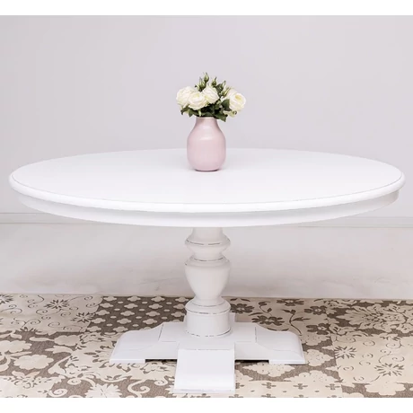 Ovális fenyőfa étkezőasztal esztergált lábbal - lavintagehome.hu