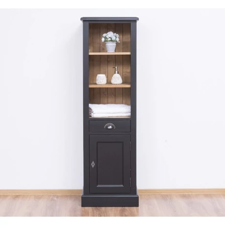 Fenyő fürdőszoba szekrény 1 ajtós, 1 fiókos, 2 polc-lavintagehome.hu