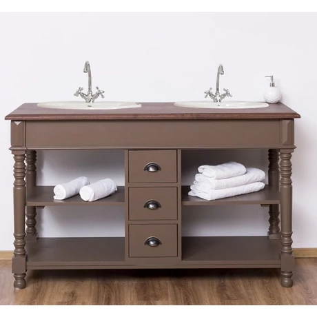 Fürdőszoba szekrény tölgy fedlappal,fiókos,polcos-lavintagehome.hu