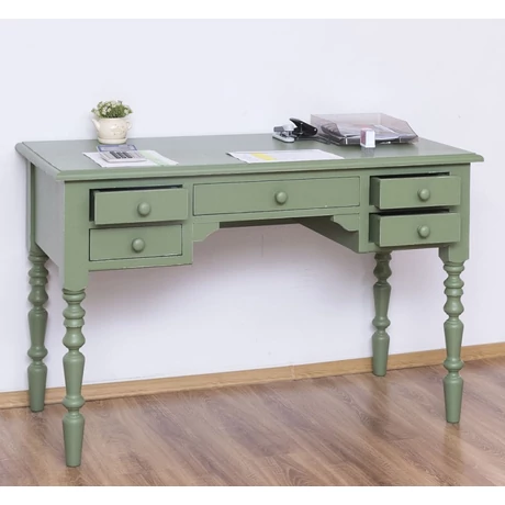 Fenyőfa íróasztal 5 fiókos - lavintagehome.hu