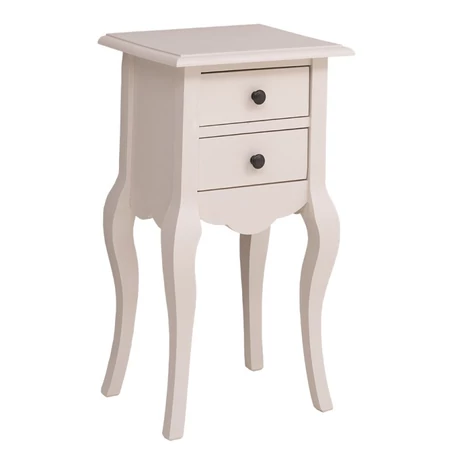 Fenyőfa konzolasztal 2 fiókos, hajlított lábbal - lavintagehome.hu