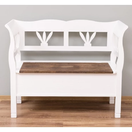 Kétszemélyes fenyőfa pad tölgyfa ülőlappal - lavintagehome.hu
