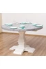 Kerek fenyőfa étkezőasztal esztergált lábbal 130cm - lavintagehome.hu